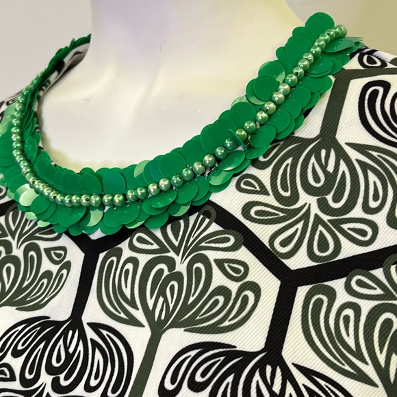 Printed Top with Beaded Neckline - Picture 3 of 5
